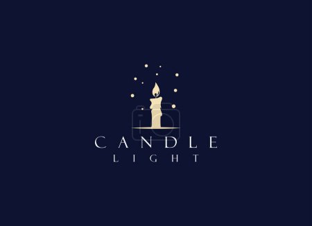 Candle light logo. Silhouette candle logo design for shop branding.