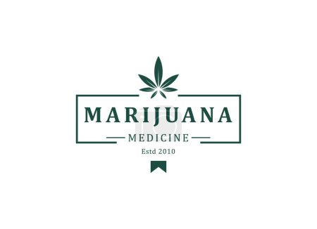 Marihuana de hoja medicinal, vector de diseño de logotipo de cannabis