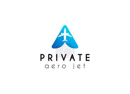 Sky aviation private jet logo design. Minimalist airplane logo for aviation company