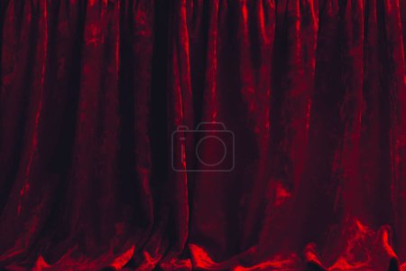 Photo for Real velvet cloth stage silk curtain. Curtain for theater, opera, show, stage scenes. - Royalty Free Image