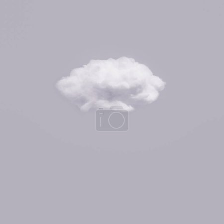Foto de Cotton wool cloud isolated on gray background with copy space. Clouds made of real cotton. - Imagen libre de derechos