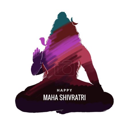 Téléchargez les illustrations : Maha shivratri pour fond de carte de silhouette shiva seigneur - en licence libre de droit
