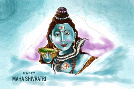 Téléchargez les illustrations : Seigneur Shiva de l'Inde pour le traditionnel festival hindou maha shivaratri fond de carte - en licence libre de droit