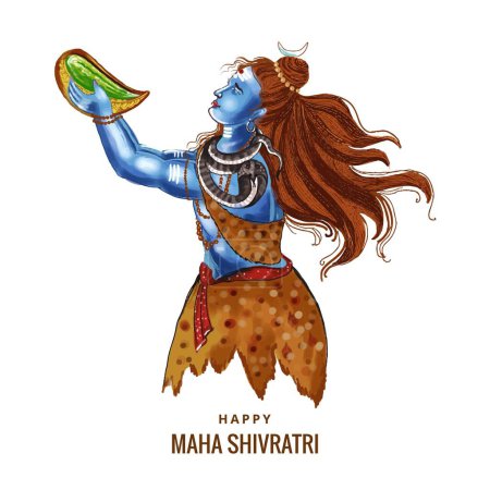 Ilustración de Señor hindú shiva para el dios indio maha shivratri hermoso fondo de la tarjeta - Imagen libre de derechos