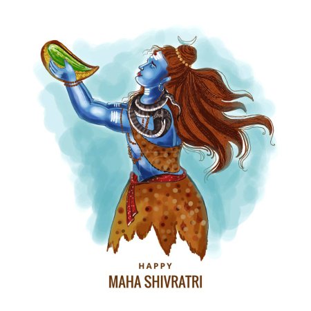 Téléchargez les illustrations : Seigneur hindou shiva pour dieu indien maha shivratri beau fond de carte - en licence libre de droit