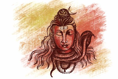 Téléchargez les illustrations : Seigneur shiva dieu indien de hindou pour maha shivratri fond de carte - en licence libre de droit