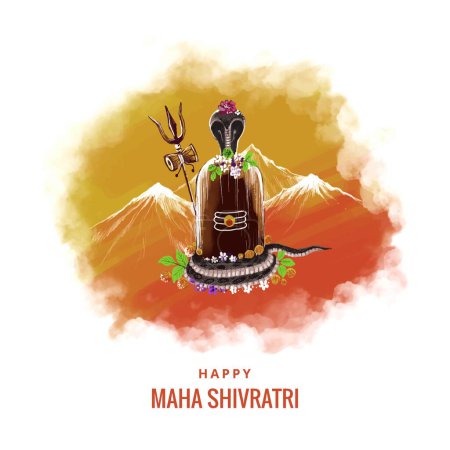 Téléchargez les illustrations : Elegant maha shivratri card festival background - en licence libre de droit