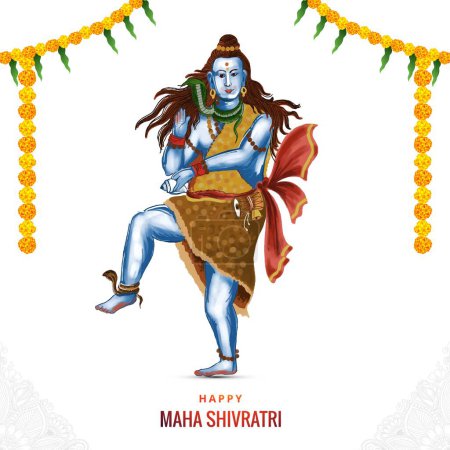 Téléchargez les illustrations : Hindu lord shiva for indian god maha shivratri card celebration background - en licence libre de droit