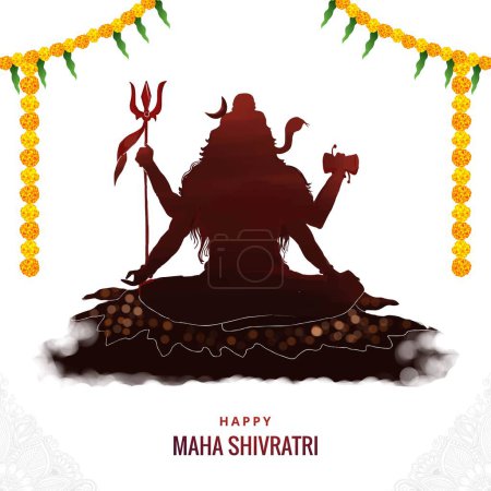 Téléchargez les illustrations : Maha shivratri festival blessings holiday card background - en licence libre de droit