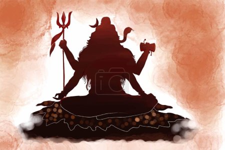 Ilustración de Maha shivratri festival blessings holiday card background - Imagen libre de derechos