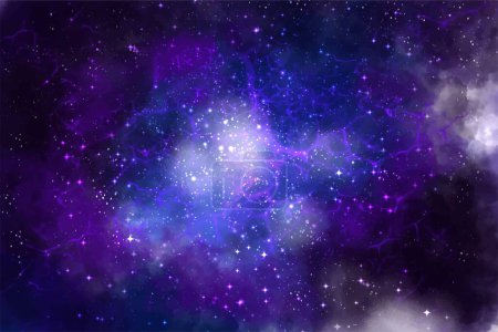 Illustration for Endless universe with stars and galaxy background - Royalty Free Image