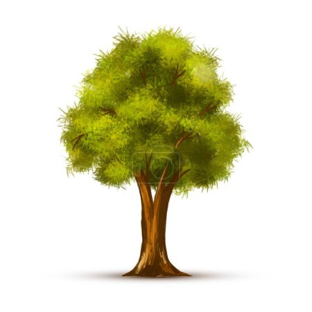 Ilustración de Hermoso diseño de árbol paisaje verde - Imagen libre de derechos
