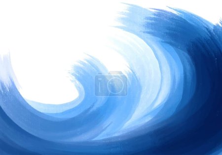 Téléchargez les illustrations : Puissant fond bleu vague océan - en licence libre de droit