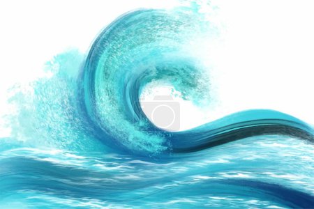Téléchargez les illustrations : Océan fond de vague bleu sous-marin - en licence libre de droit
