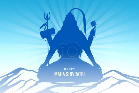 Ilustración de Maha shivratri Señor shiva puja bendición cartel tarjeta fondo - Imagen libre de derechos