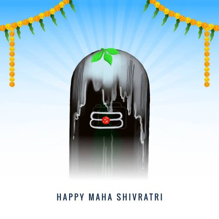 Ilustración de Maha shivratri celebración de Señor shiva con shivling fondo - Imagen libre de derechos
