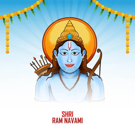 Illustration for Ram Navami Hindu Festival with background - Royalty Free Image