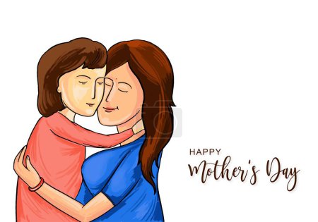 Ilustración de Hermoso día de las madres para la mujer y el niño tarjeta de amor fondo - Imagen libre de derechos