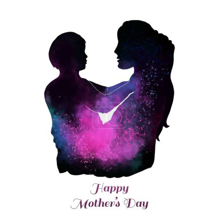 Ilustración de Hermoso día de las madres para la mamá y el hijo amor tarjeta de fondo - Imagen libre de derechos