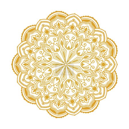 Decorative golden mandala on white background