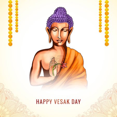 Happy buddha purnima vesak day traditional card background