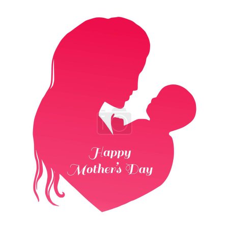 Ilustración de Hermoso día de las madres para la mamá y el hijo amor tarjeta de fondo - Imagen libre de derechos