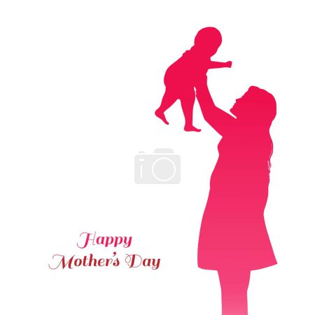 Ilustración de Hermoso día de las madres para la mujer y el diseño de tarjetas de amor niño - Imagen libre de derechos