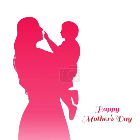 Beautiful mothers day for woman and child love card design