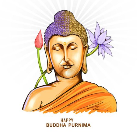 Happy Buddha Purnima oder Vesak Tageskarte Hintergrund