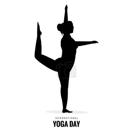 Silhouette einer Frau in Yoga-Pose Karte Hintergrund