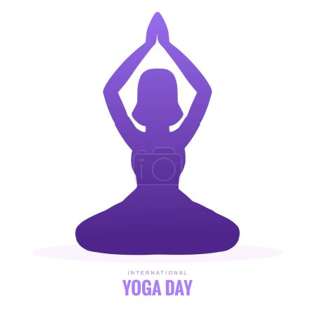 Silhouette einer Frau in Yoga-Pose Karte Hintergrund
