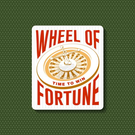 Illustration for Wheel of fortune print, sticker, logo, badge with roulette silhouette. Vector illustration. Classic casino play-roulette with ball. For gambling industry, sport lottery services, icons, web pages - Royalty Free Image