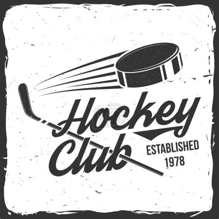 Illustration for Ice Hockey club logo, badge design. Concept for shirt or logo, print, stamp or tee. Winter sport. Vector illustration. Hockey championship - Royalty Free Image