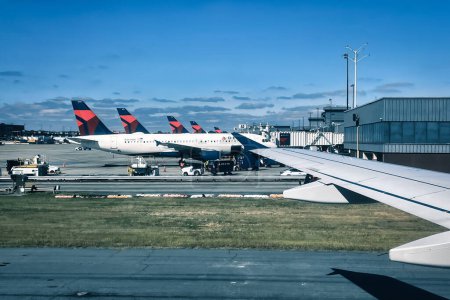 Photo for Atlanta, united states - 26 october 2022: delta airlines planes at the hub airport of atlanta at the gates - Royalty Free Image