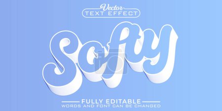 Modèle d'effet de texte modifiable Pastel Softy Vector