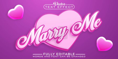Téléchargez les illustrations : Modèle d'effet de texte modifiable Sweet Marry Me Vector - en licence libre de droit