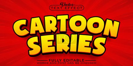 Illustration for Cartoon Series Vector Editable Text Effect Template - Royalty Free Image