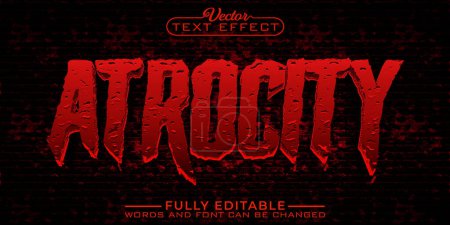 Illustration for Red Acrocitys Vector Editable Text Effect Template - Royalty Free Image