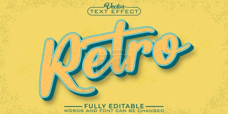 Ilustración de Vintage 80's Retro Vector Editable Text Effect Template - Imagen libre de derechos