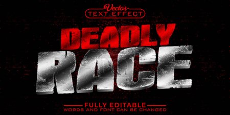 Illustration for Worn Deadly Race Vector Editable Text Effect Template - Royalty Free Image