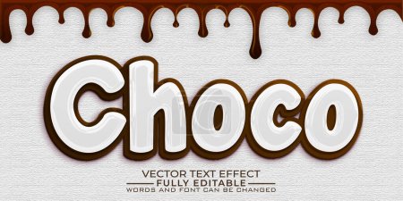 Illustration for Milky Choco Vector Editable Text Effect Template - Royalty Free Image