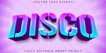 Ilustración de Vector de disco retro brillante Efecto de texto de objeto inteligente totalmente editable - Imagen libre de derechos