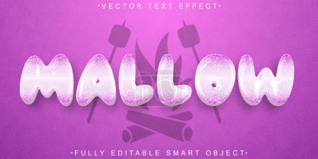 Illustration for Sweet Cute MallowVector Fully Editable Smart Object Text Effect - Royalty Free Image