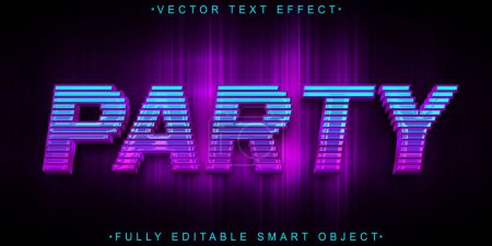 Illustration for Shiny Party Vector Fully Editable Smart Object Text Effect - Royalty Free Image