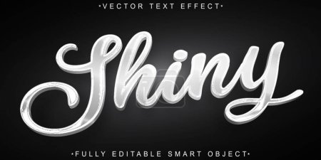 Illustration for White Shiny Vector Fully Editable Smart Object Text Effect - Royalty Free Image