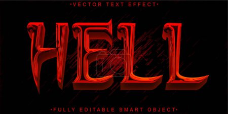 Illustration for Shiny Red Hell Horror Vector Fully Editable Smart Object Text Ef - Royalty Free Image