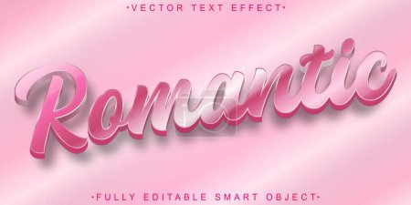 Téléchargez les illustrations : Rose Rose romantique vecteur entièrement modifiable Smart Object Text Effec - en licence libre de droit