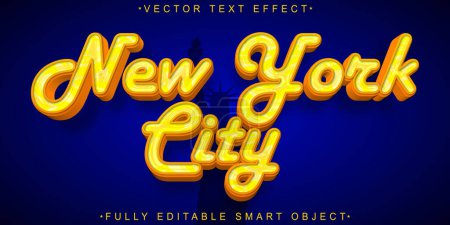 Téléchargez les illustrations : Yellow New York City Vector Entièrement modifiable Smart Object Texte Eff - en licence libre de droit