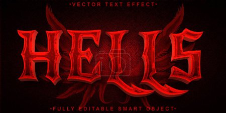 Ilustración de Red Horror Hells Vector Efecto de texto de objeto inteligente totalmente editable - Imagen libre de derechos