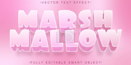 Illustration for Soft Pink Marshmallow Vector Fully Editable Smart Object Text Ef - Royalty Free Image